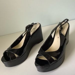 Vintage Platform Patent Leather Sandals